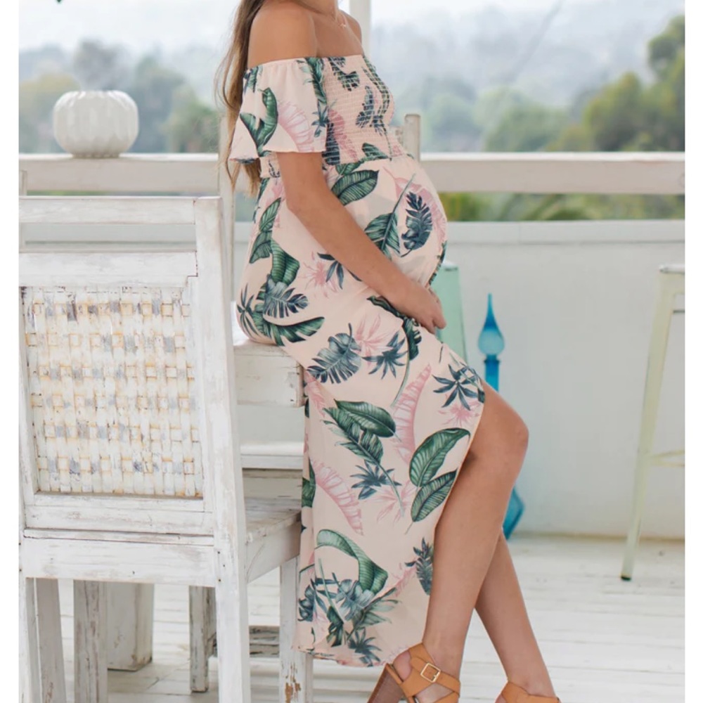 Off-shoulder Maternity Dress